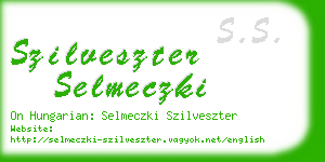 szilveszter selmeczki business card